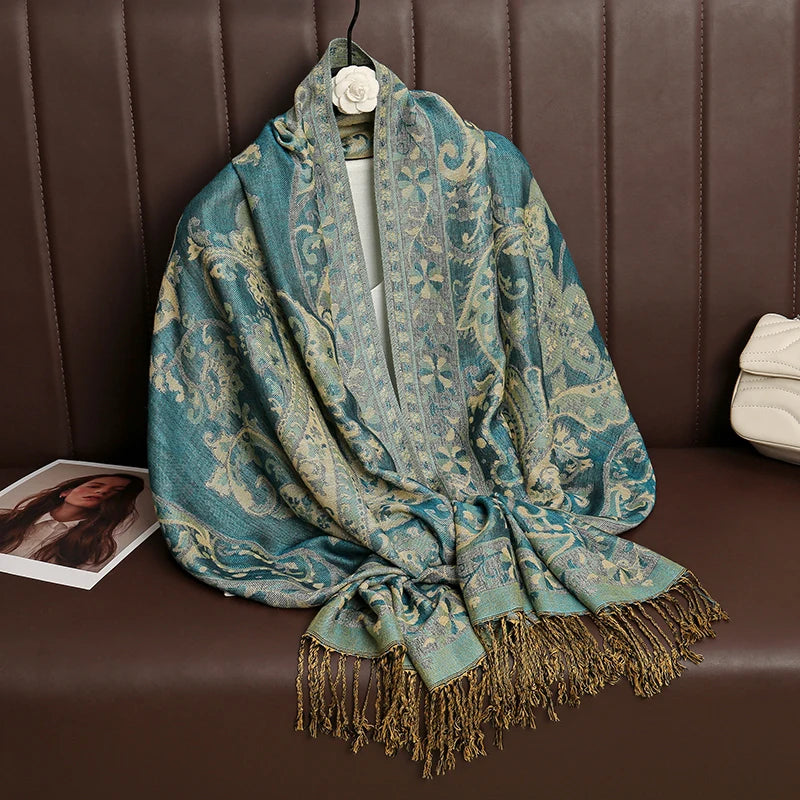 Pashmina Omslagdoek Kasjmier-look Dames 70x190cm Zachte Wintersjaal Vier Seizoenen Warm Foulard Elegante Sjaal | Sansoti