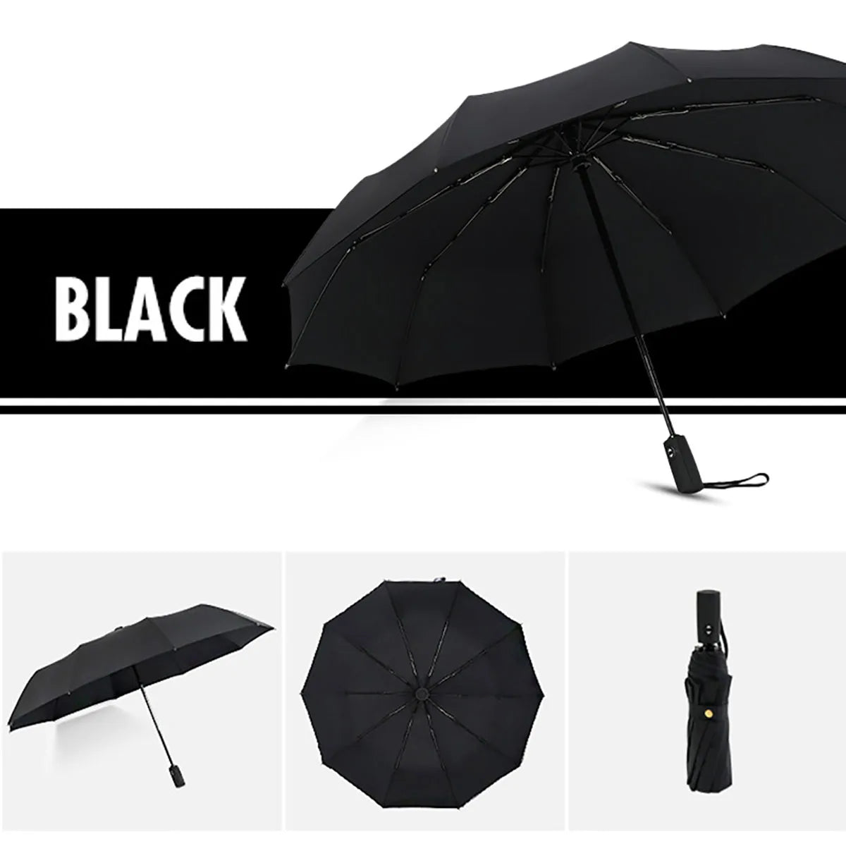 Automatic Storm-Resistant Double-Layer Windproof Folding Rain Umbrella for Adults, Everyday Use | Sansoti