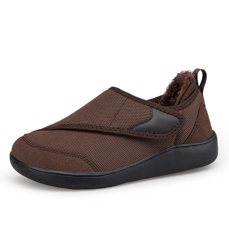 Orthopädische Winterschuhe mit weiter Passform, warm gefüttert, verstellbarem Klettverschluss und hohem Komfort für Herren und Damen | Sansoti