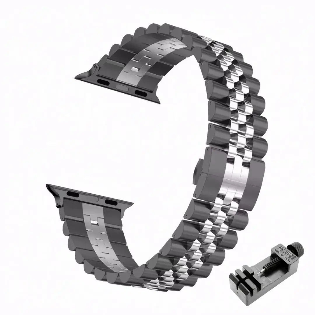 Verstelbaar smartwatch-bandje van roestvrij staal, metalen polsband, universeel, elegant ontwerp | Sansoti