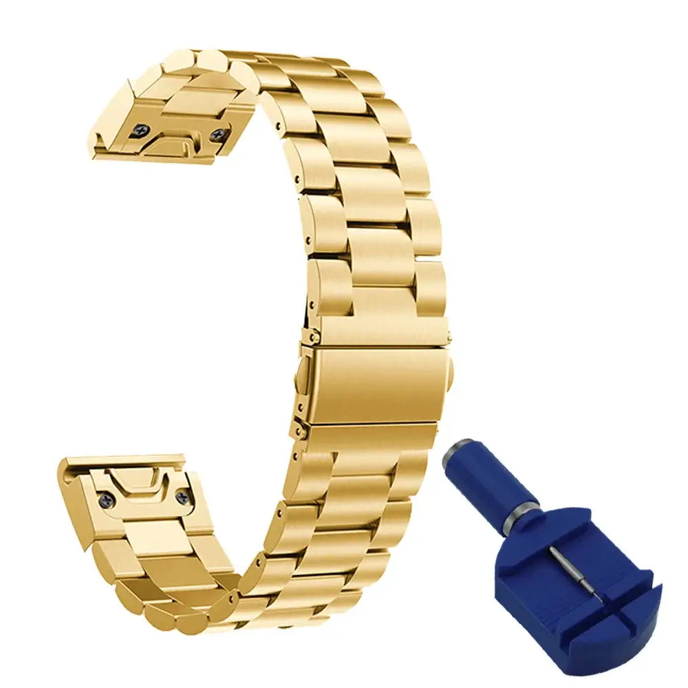 Pasek do smartwatcha ze stali nierdzewnej z systemem QuickFit, 20 mm 22 mm 26 mm, złoty, srebrny, czarny, bransoleta do zegarka | Sansoti