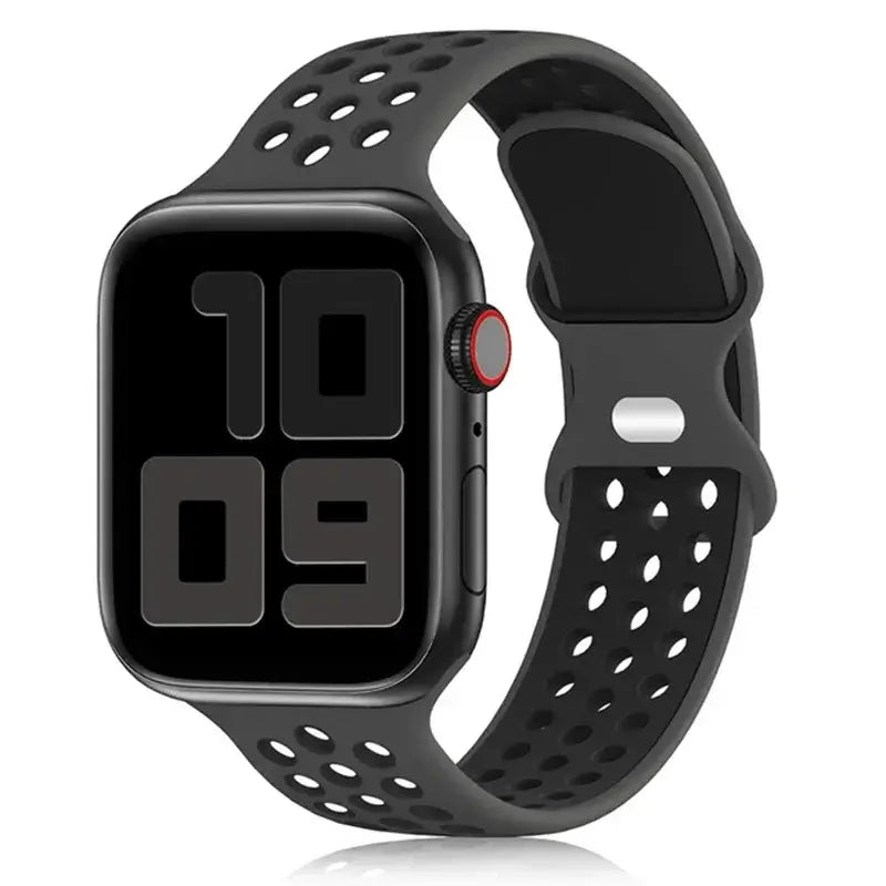 Silikonowy pasek do smartwatcha – oddychający pasek sportowy w dwóch kolorach do zegarków 38mm–49mm, unisex | Sansoti