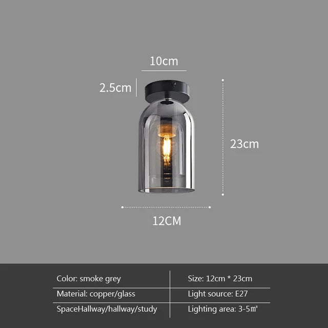 Moderne LED-Deckenlampe aus Glas – Design-Deckenleuchte mit E27-Fassung für Wohnzimmer, Schlafzimmer und Küche | Sansoti