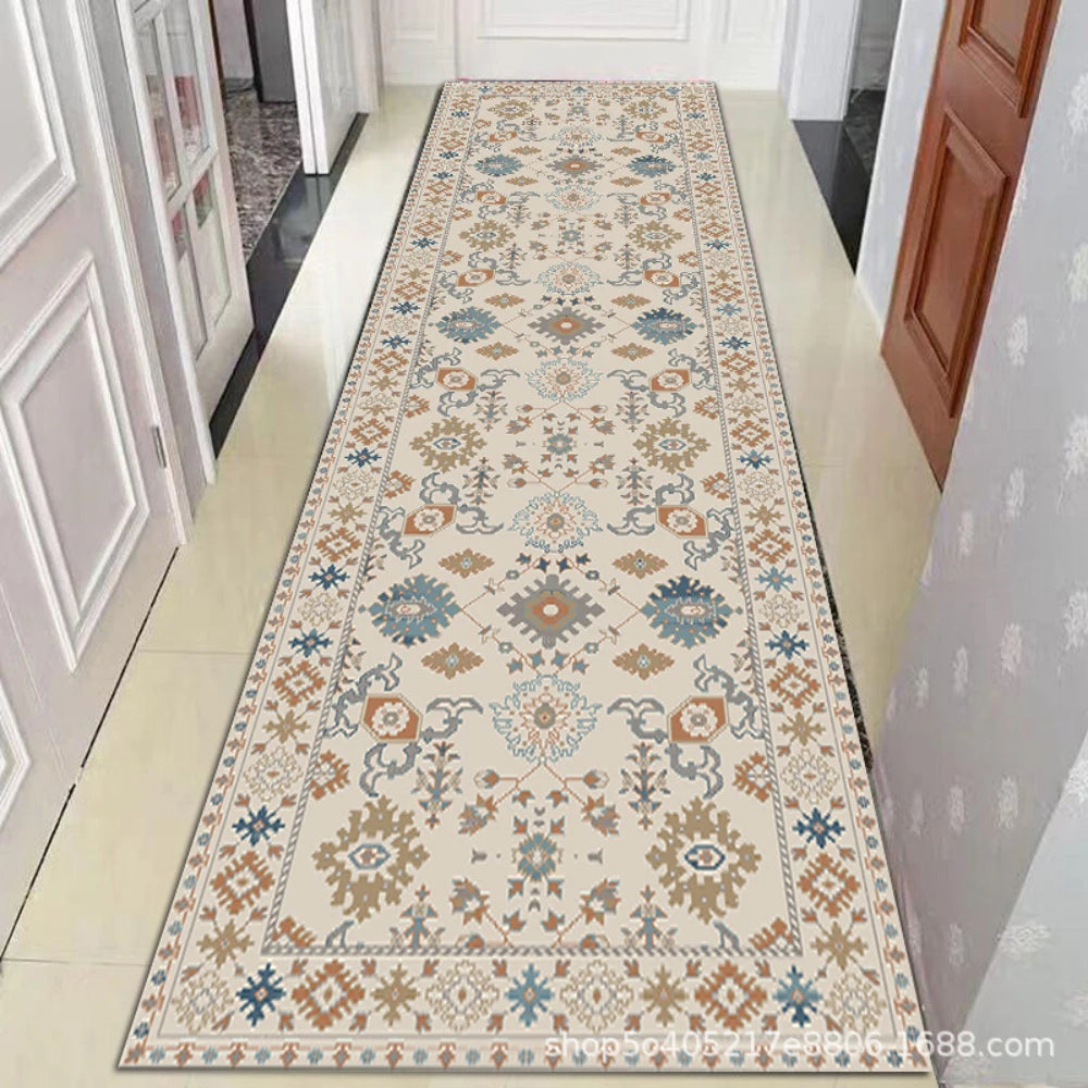 Hallway runner with Geometric Moroccan Pattern - Non-Slip Washable Runner for Hallway Entrance Corridor Living Room | Sansoti