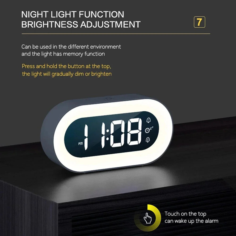 Light Alarm Clock with Sunrise & Night Light – AuroraGlow | Gently Wake Up with Light and Sound | Restfield