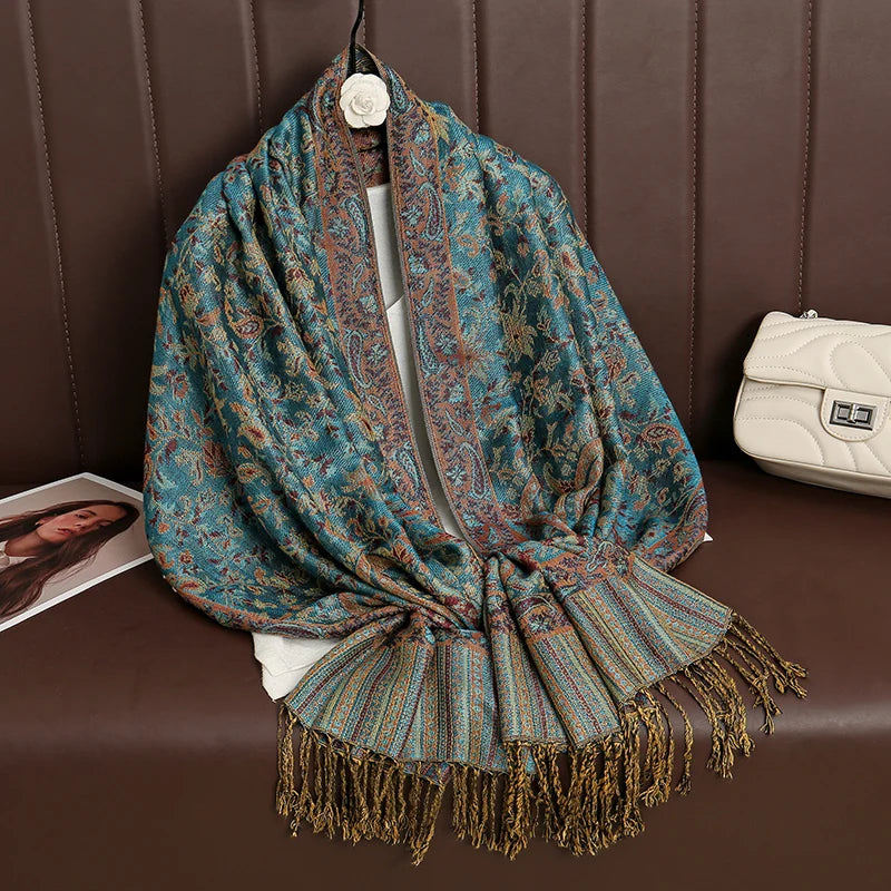 Pashmina Omslagdoek Kasjmier-look Dames 70x190cm Zachte Wintersjaal Vier Seizoenen Warm Foulard Elegante Sjaal | Sansoti