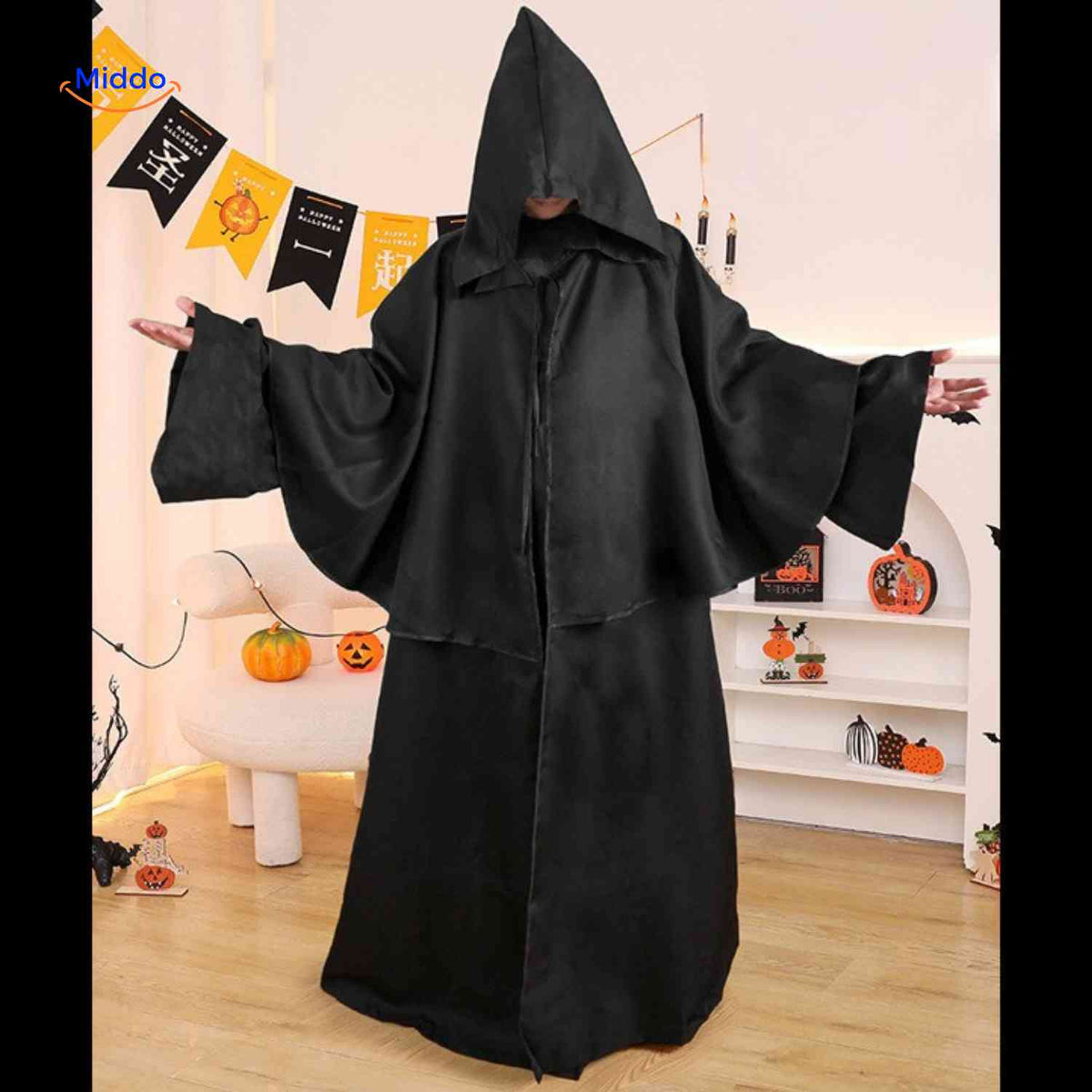 Halloween Cape Polyester Lightweight Spooky Costume Cosplay Themed Party Horror Party Outfit | Sansoti