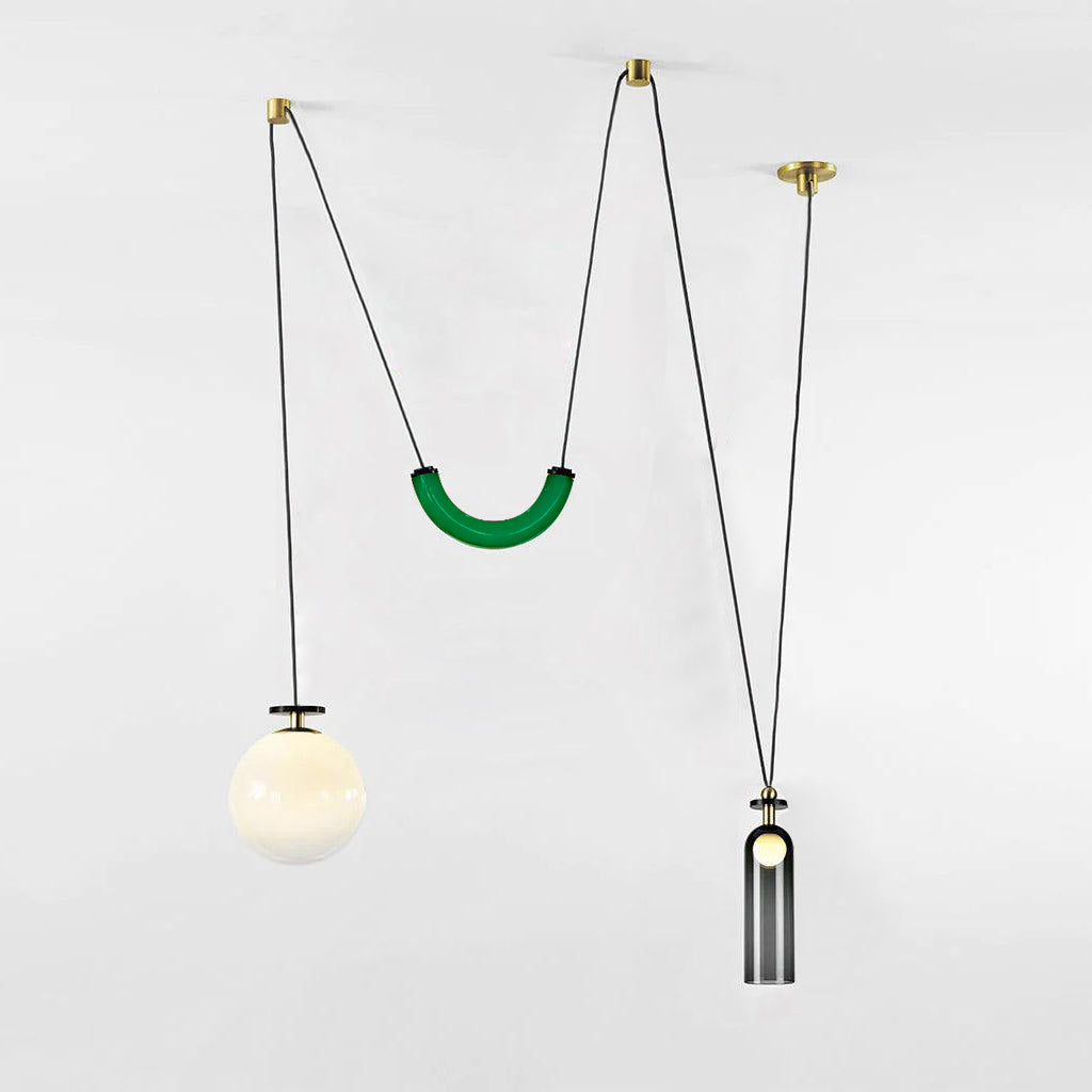 Modular geometric chandelier with abstract shapes | Sansoti