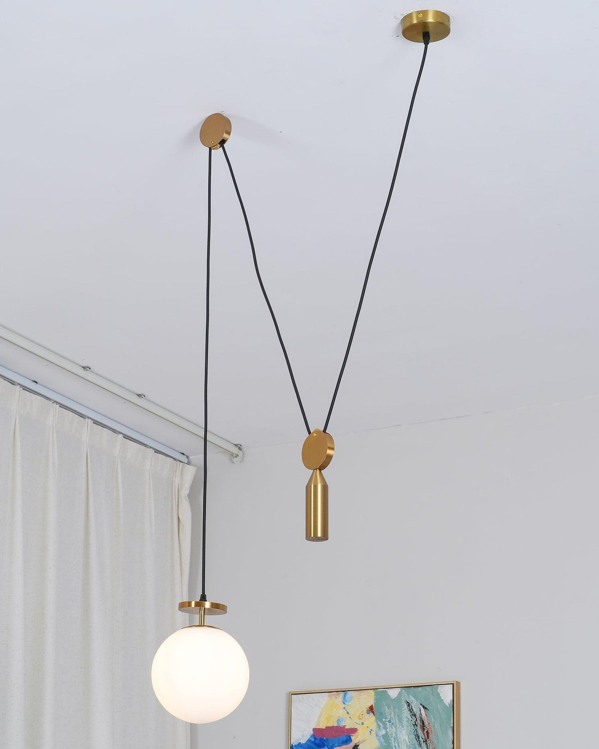 Modular geometric chandelier with abstract shapes | Sansoti