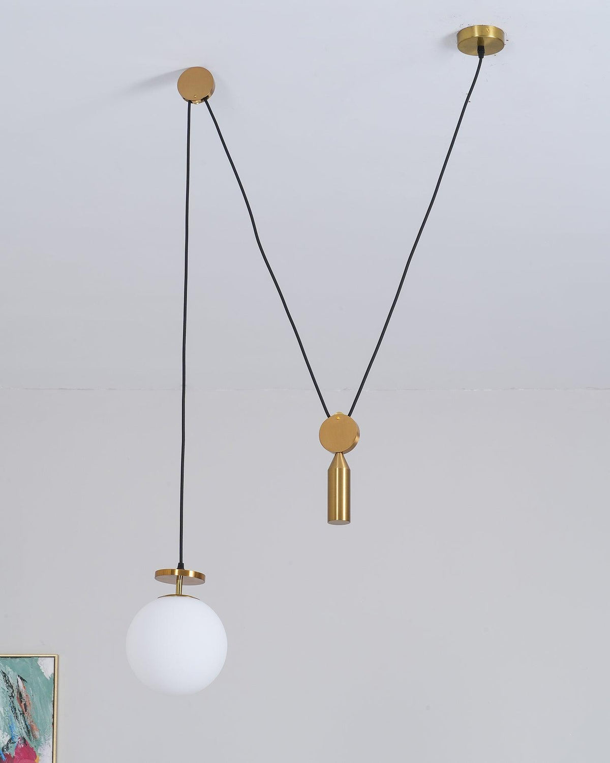 Modular geometric chandelier with abstract shapes | Sansoti
