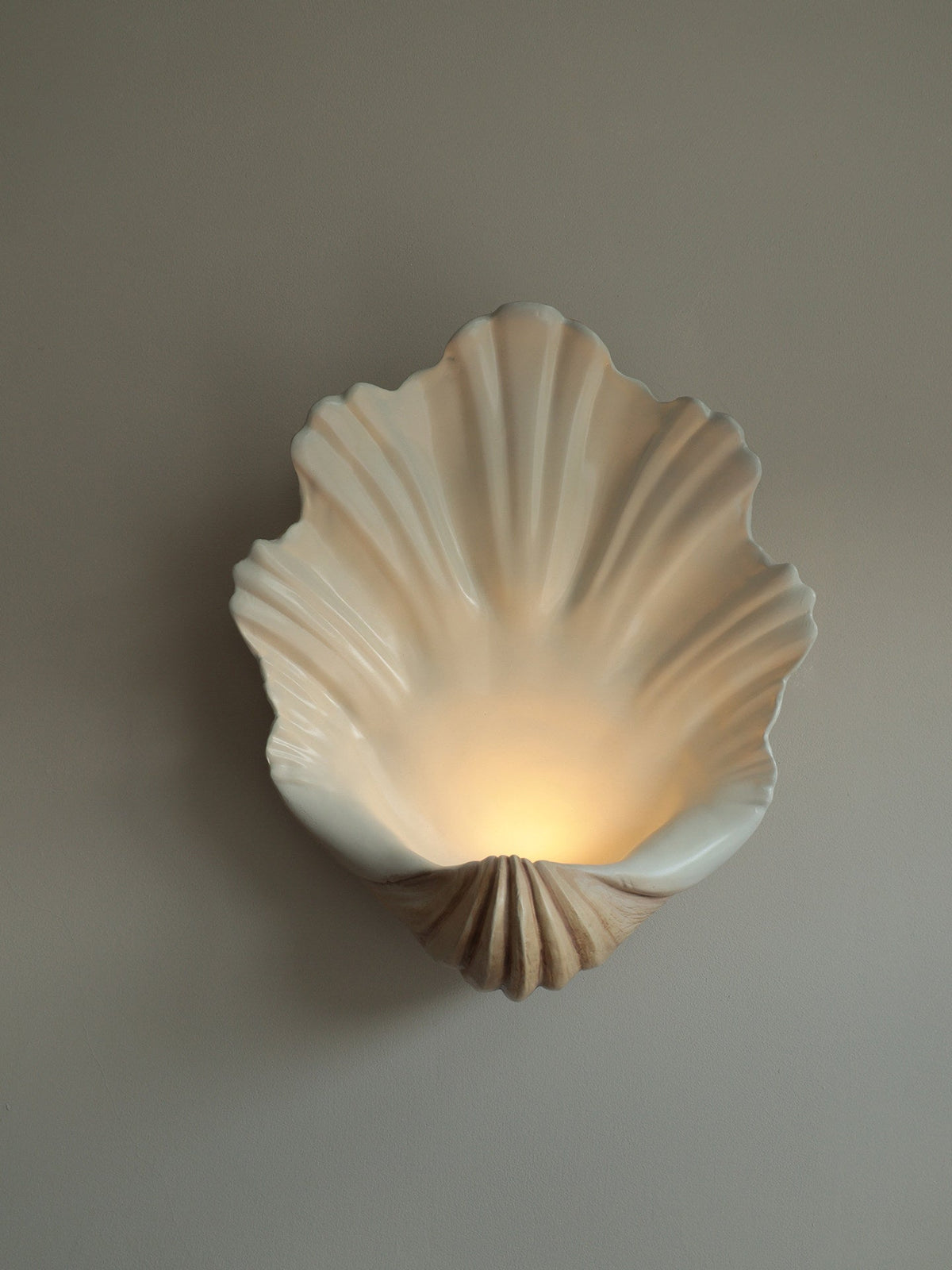 Wandlamp Schelp Crèmewit Natuurhout E12 Fitting Organische Vormen Woonkamer Slaapkamer Hal 42×19×52cm | Sansoti