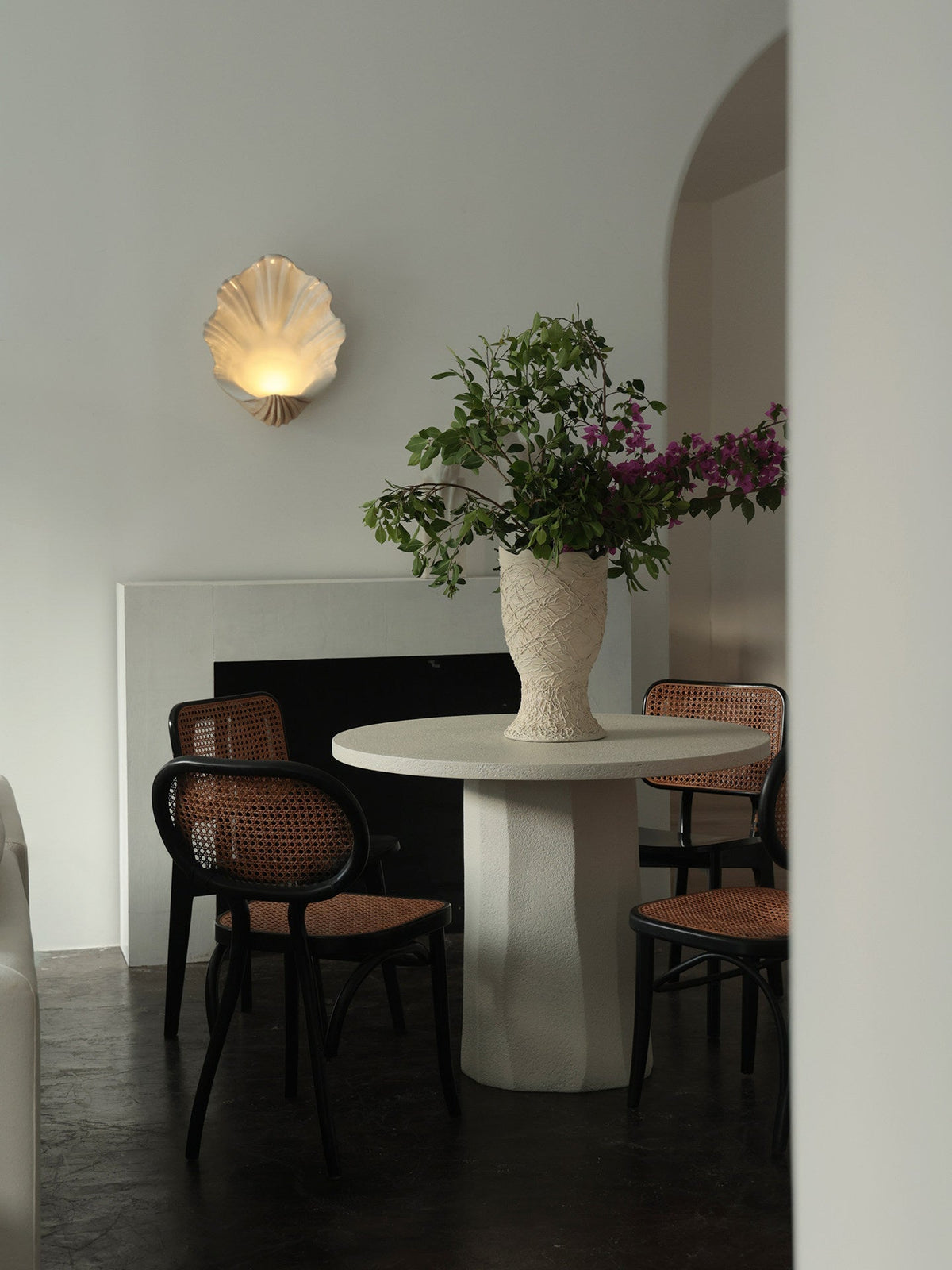 Wandlamp Schelp Crèmewit Natuurhout E12 Fitting Organische Vormen Woonkamer Slaapkamer Hal 42×19×52cm | Sansoti
