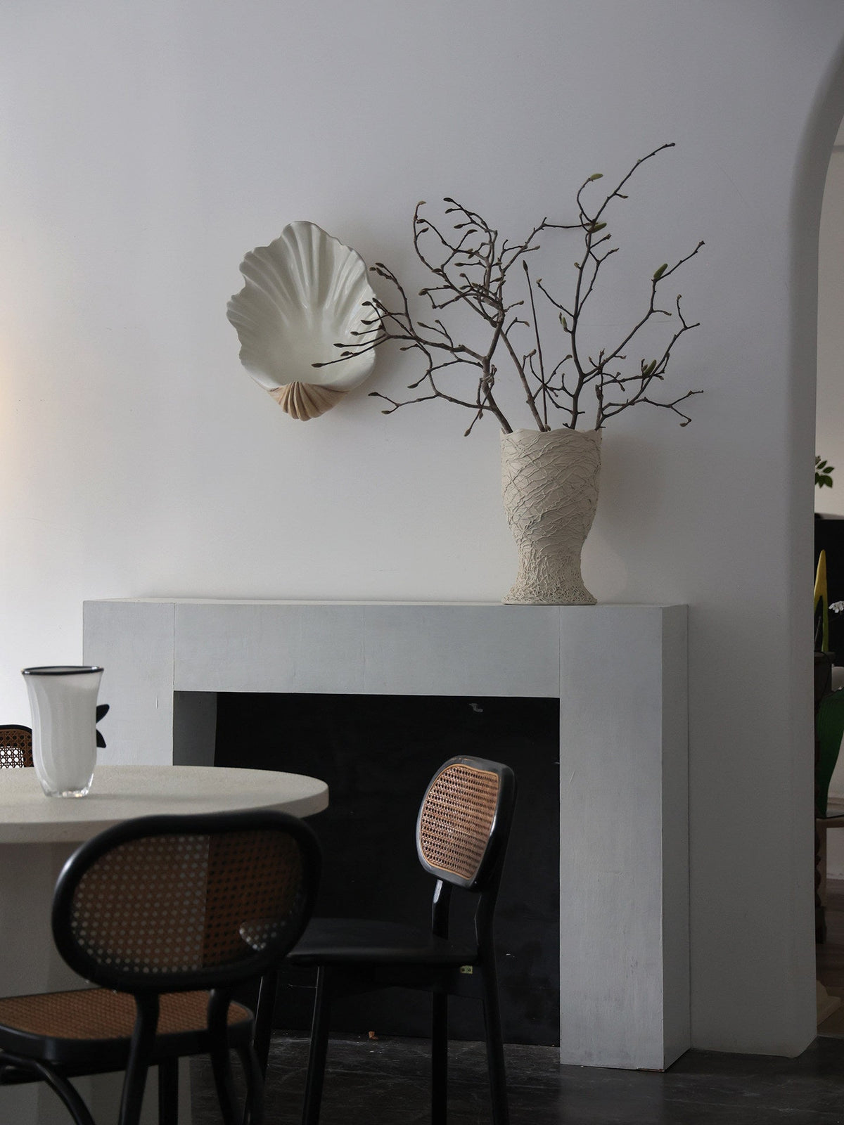 Wandlamp Schelp Crèmewit Natuurhout E12 Fitting Organische Vormen Woonkamer Slaapkamer Hal 42×19×52cm | Sansoti