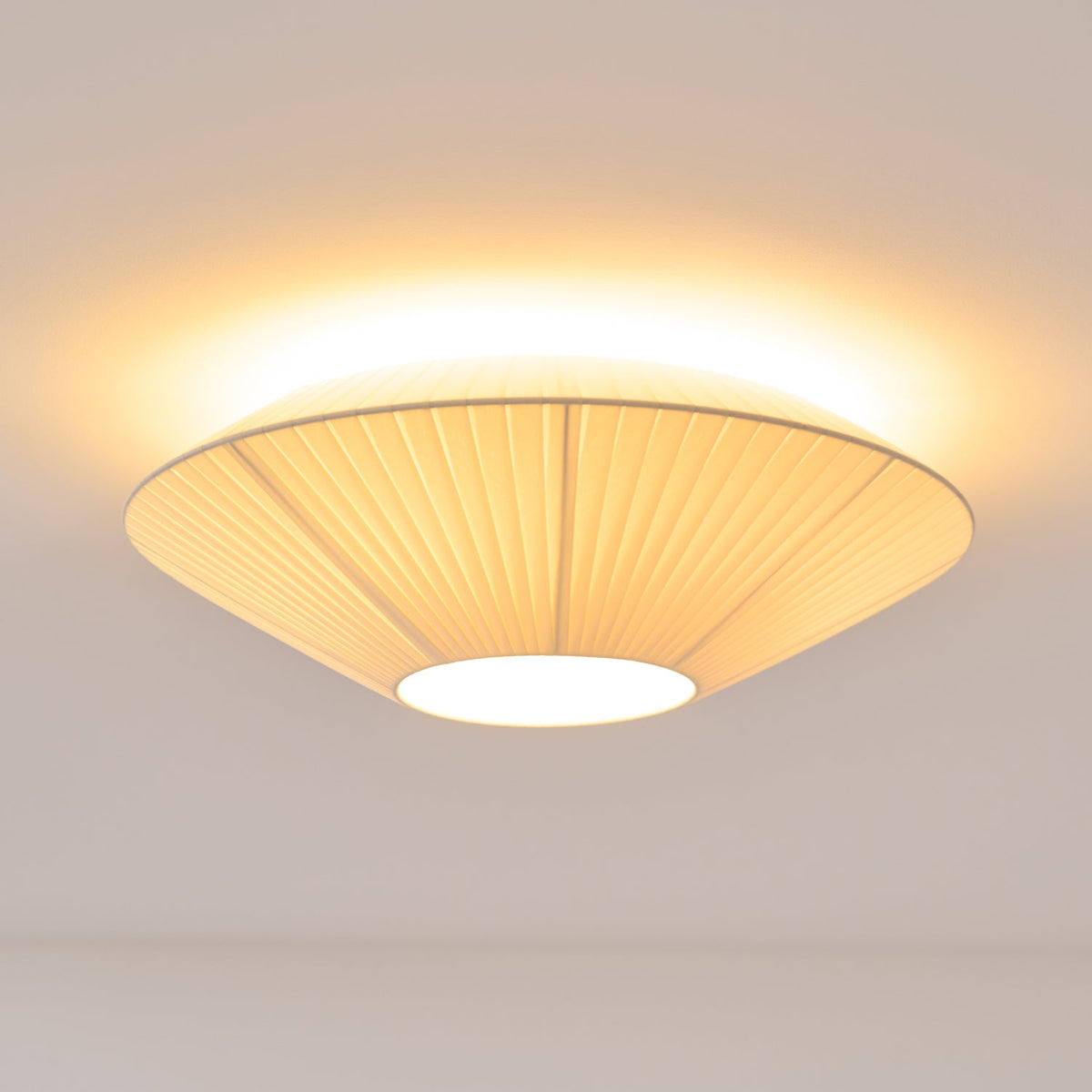 Ceiling Lamp Oriental Style Fabric Shade Soft Lighting for Dining Room Living Room Dimmable 3 Sizes | Sansoti