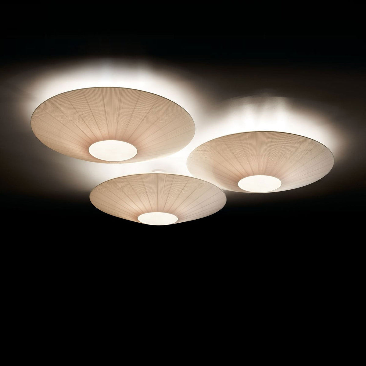 Ceiling Lamp Oriental Style Fabric Shade Soft Lighting for Dining Room Living Room Dimmable 3 Sizes | Sansoti