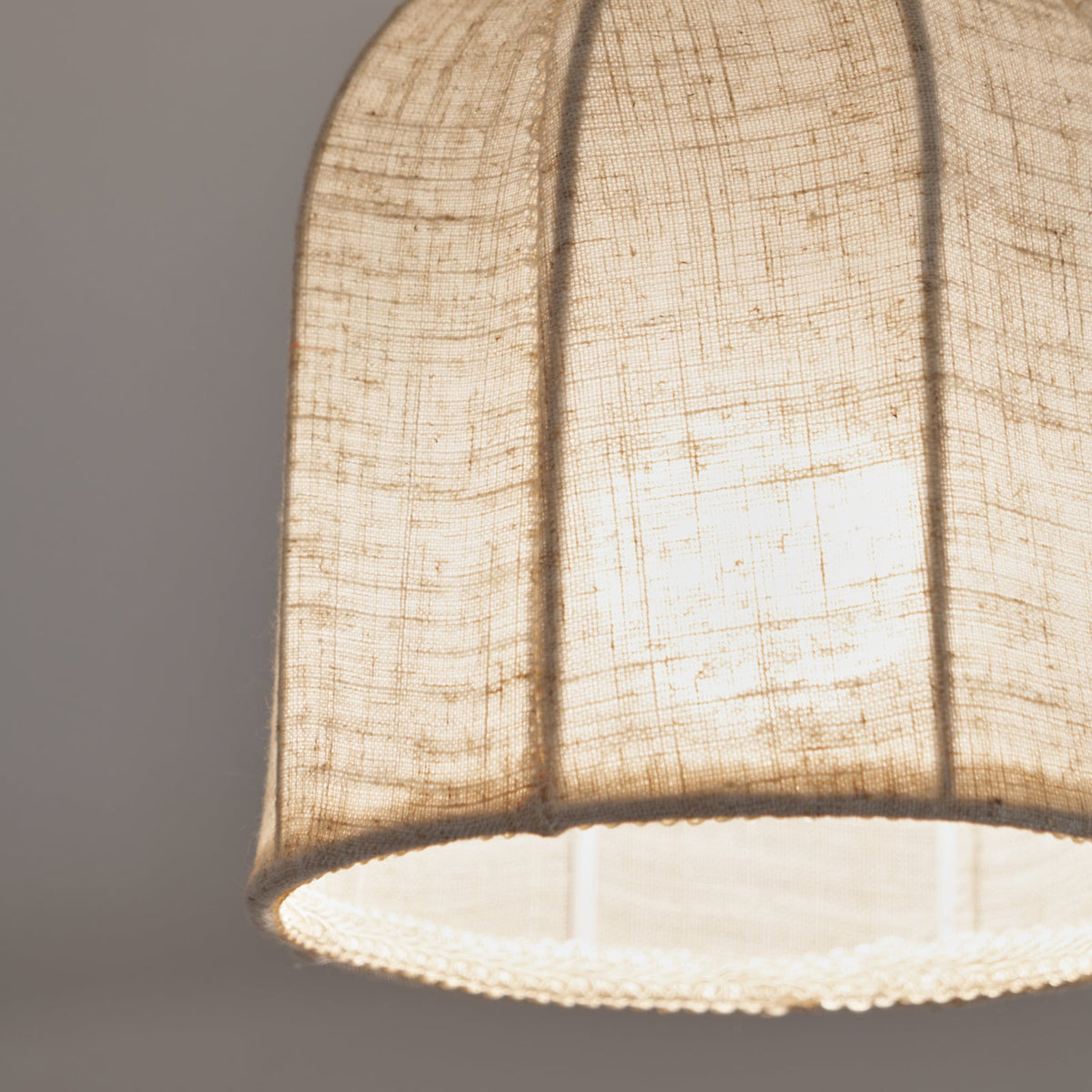 Linen Ceiling Lamp with Golden Iron Frame Rustic Design Warm Ambient Light for Bedroom Living Room Hall Entrance Country Style | Sansoti