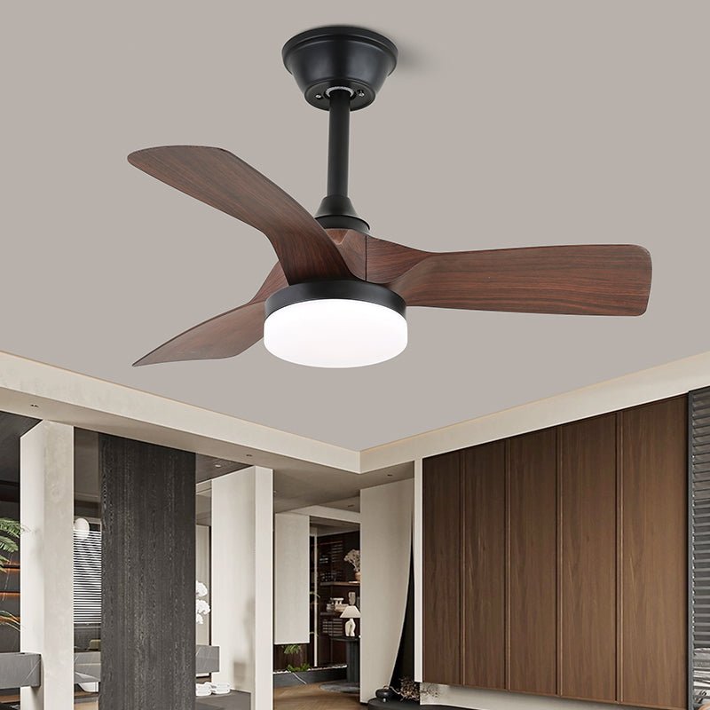 Deckenventilator mit Beleuchtung Skandinavisches Design Schwarz Holz 61-80cm | Sansoti