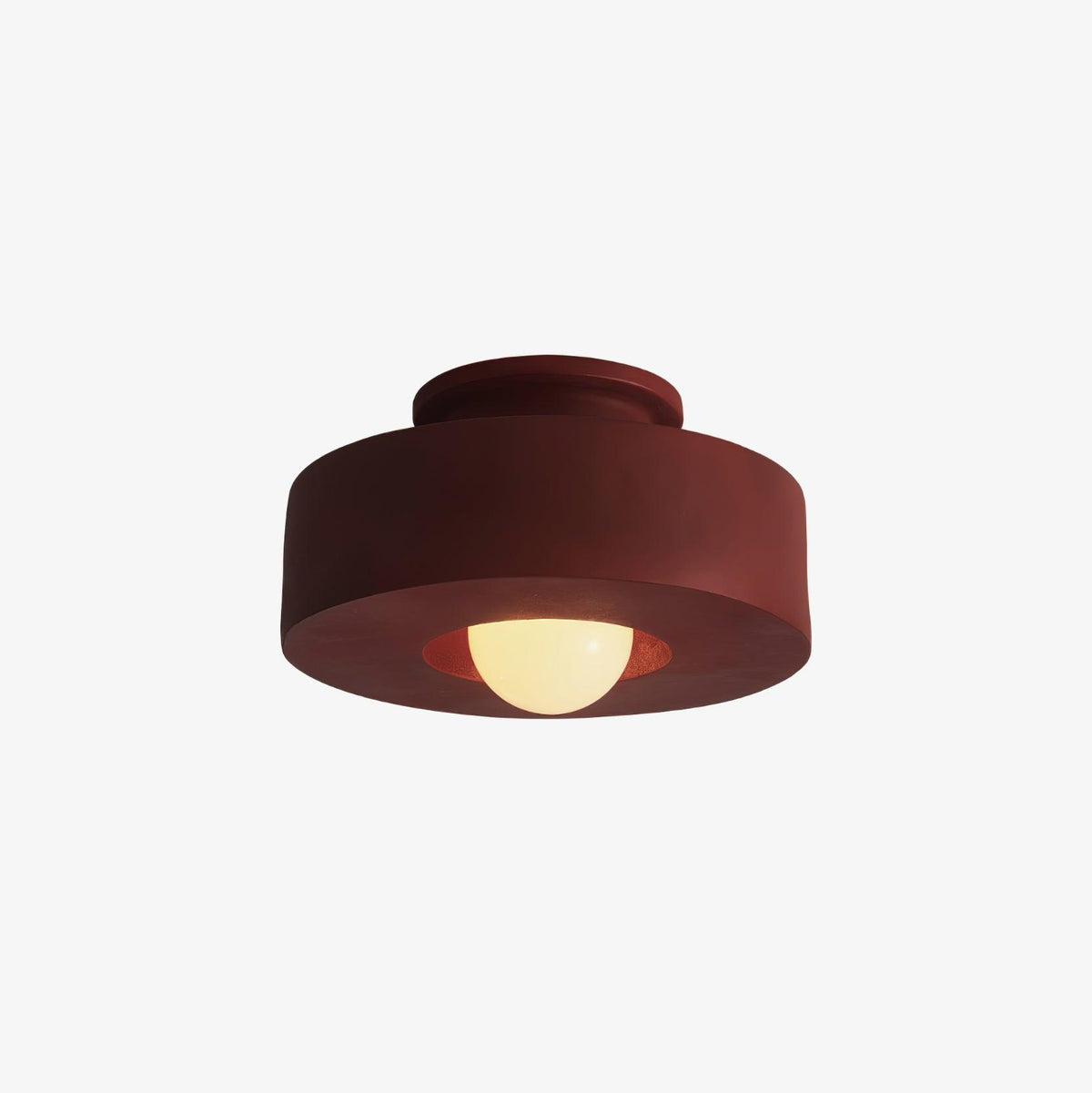 Simon ceiling lamp with stacked cylindrical shapes, resin, available in red, green and black, E26 E27 socket, Ø30×15cm, minimalist design, geometric sculptural lighting element | Sansoti