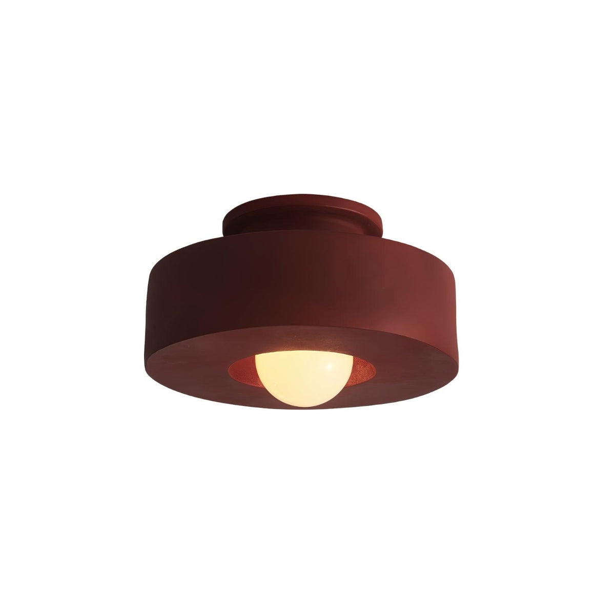 Simon ceiling lamp with stacked cylindrical shapes, resin, available in red, green and black, E26 E27 socket, Ø30×15cm, minimalist design, geometric sculptural lighting element | Sansoti