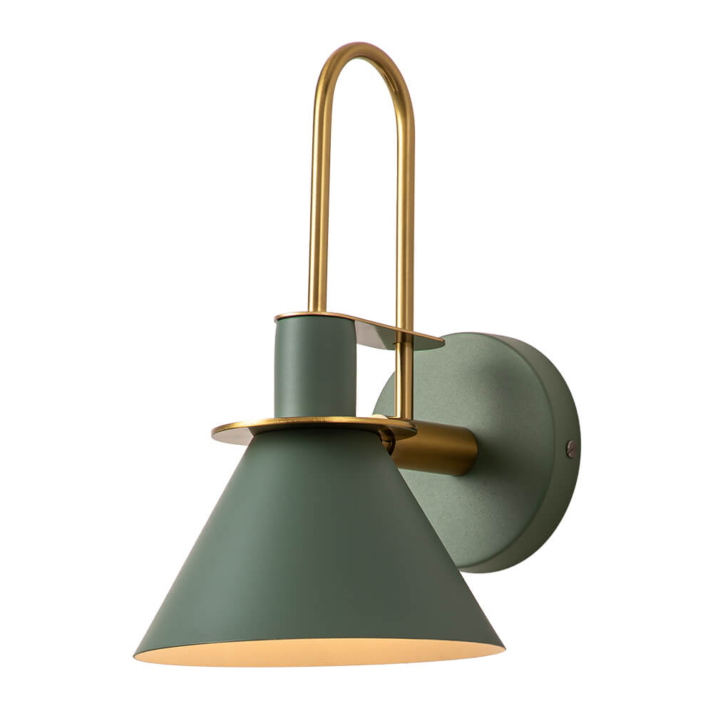 Wall Lamp Cone Black White Green Brass 31cm E26 Mid-Century Bedroom Entrance Hall Dining Room Vintage Wall Spot Staircase Retro | Sansoti