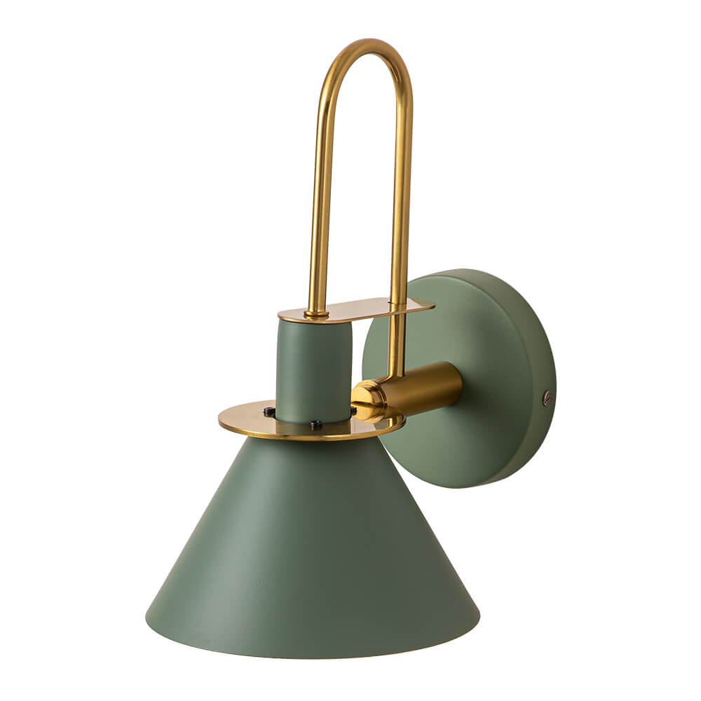Wall Lamp Cone Black White Green Brass 31cm E26 Mid-Century Bedroom Entrance Hall Dining Room Vintage Wall Spot Staircase Retro | Sansoti