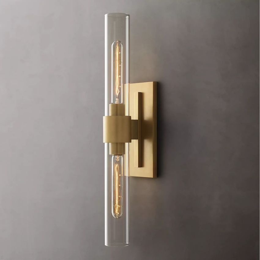 Wandlamp Glas Staal met Kaarseffect LED Dimbaar Rustiek Moderne Wandverlichting voor Slaapkamer Gang Woonkamer | Sansoti