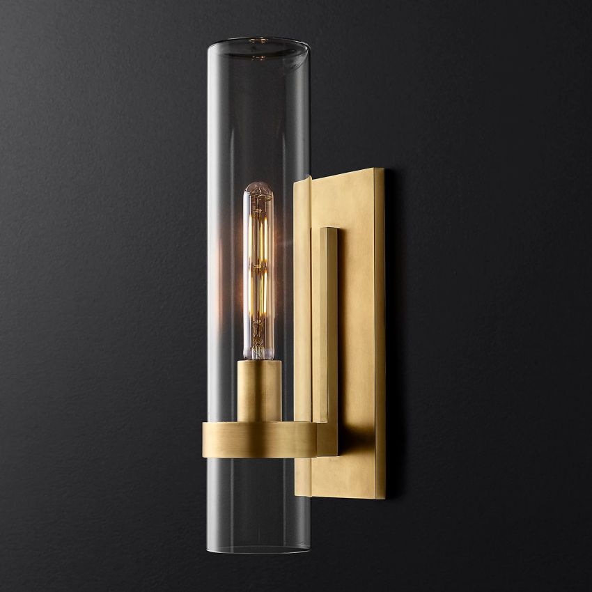 Wandlamp Glas Staal met Kaarseffect LED Dimbaar Rustiek Moderne Wandverlichting voor Slaapkamer Gang Woonkamer | Sansoti