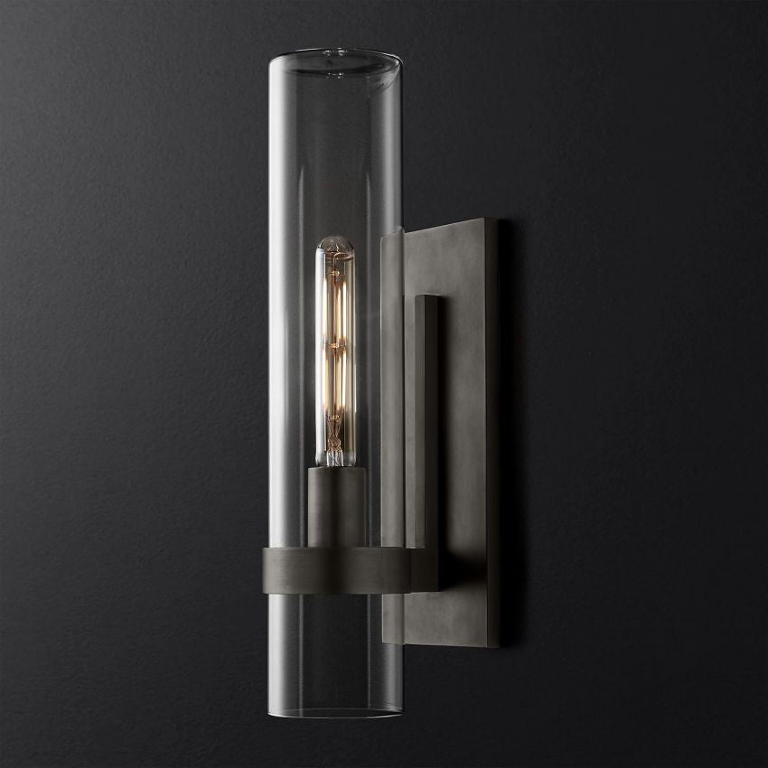 Wandlamp Glas Staal met Kaarseffect LED Dimbaar Rustiek Moderne Wandverlichting voor Slaapkamer Gang Woonkamer | Sansoti