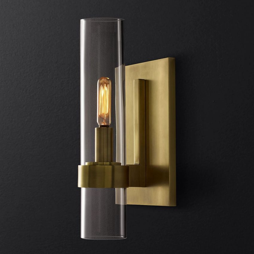 Wandlamp Glas Staal met Kaarseffect LED Dimbaar Rustiek Moderne Wandverlichting voor Slaapkamer Gang Woonkamer | Sansoti
