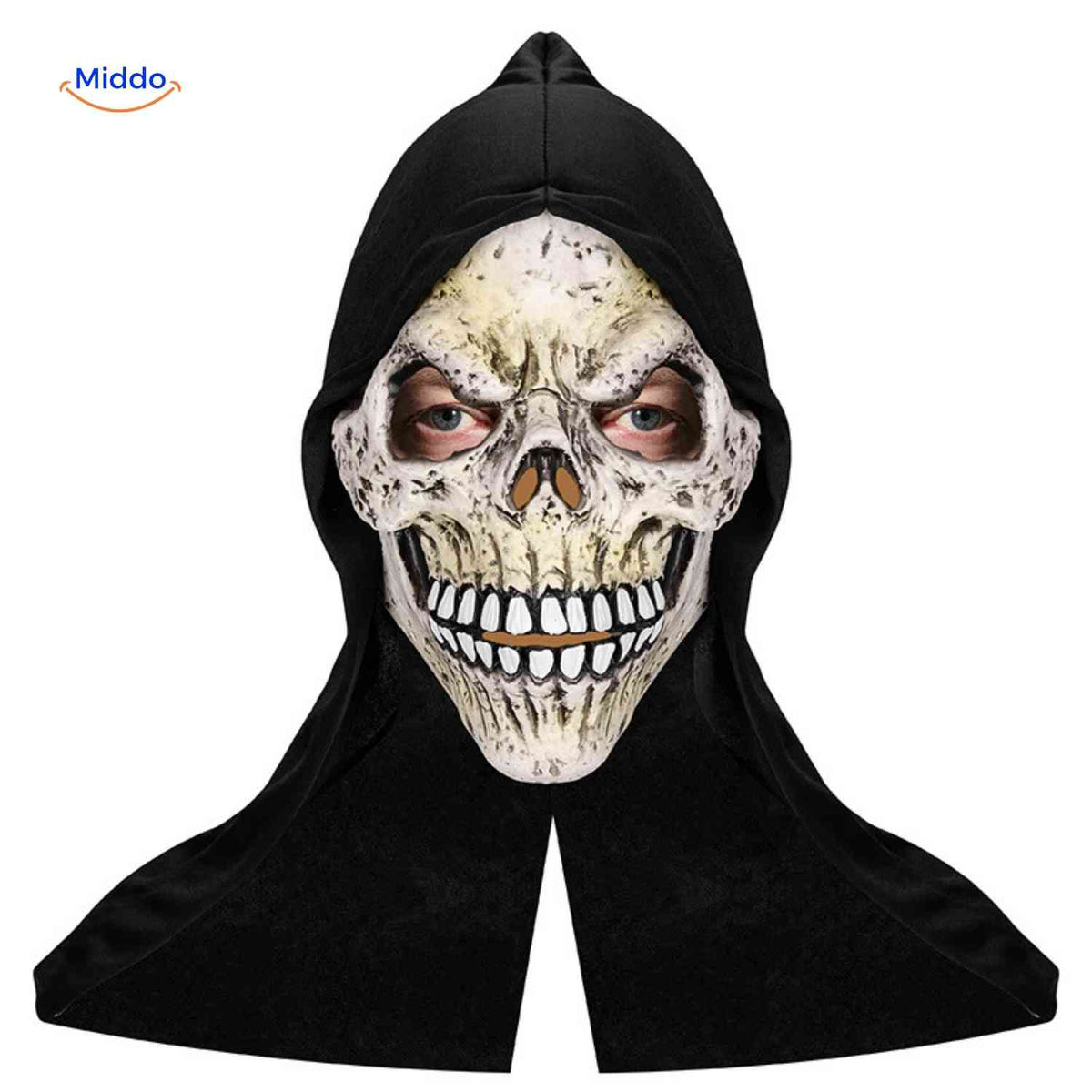 Horror Mask with Hood Full Face Skull Halloween Cosplay Party Mask Breathable Comfortable Spooky | Sansoti