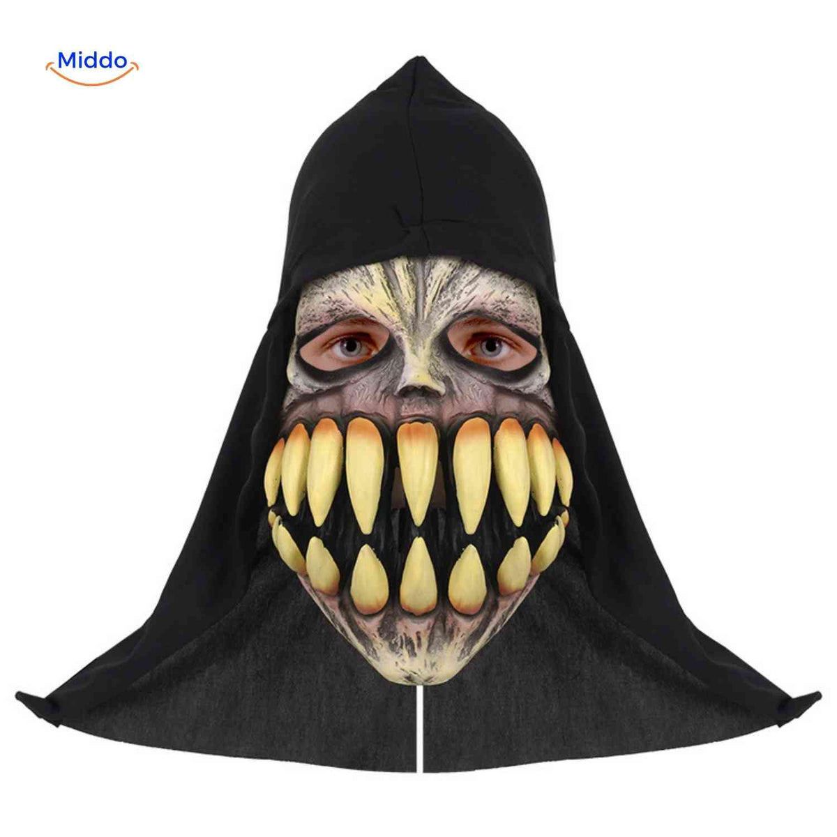 Horror Mask with Hood Full Face Skull Halloween Cosplay Party Mask Breathable Comfortable Spooky | Sansoti