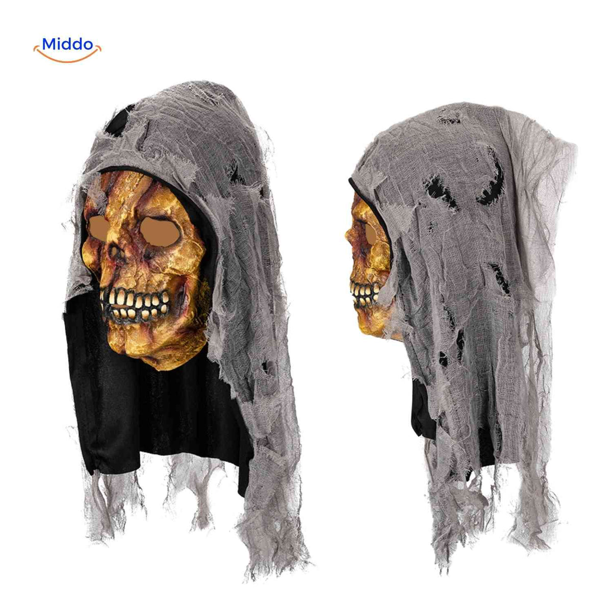 Horror Mask with Hood Full Face Skull Halloween Cosplay Party Mask Breathable Comfortable Spooky | Sansoti