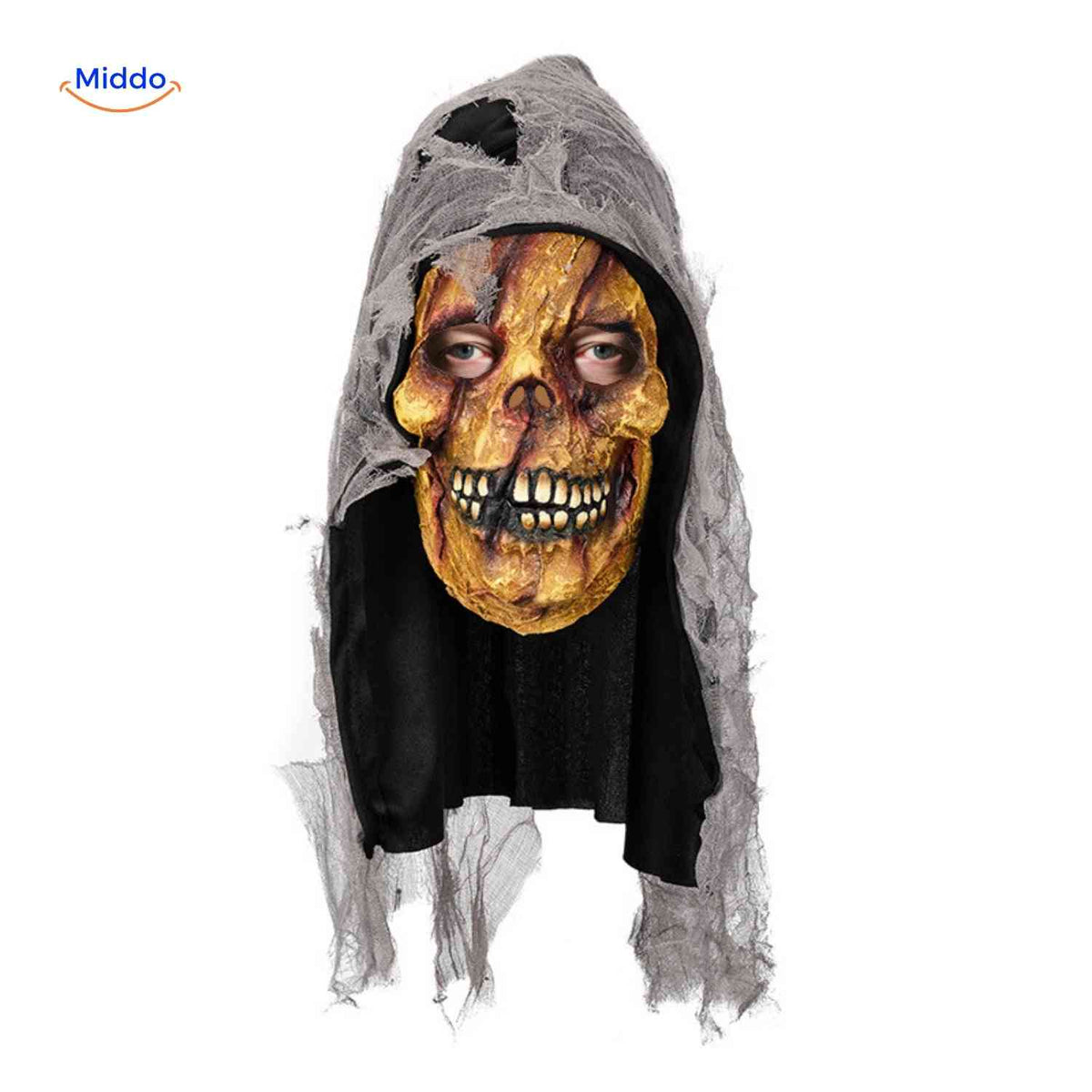 Horror Mask with Hood Full Face Skull Halloween Cosplay Party Mask Breathable Comfortable Spooky | Sansoti