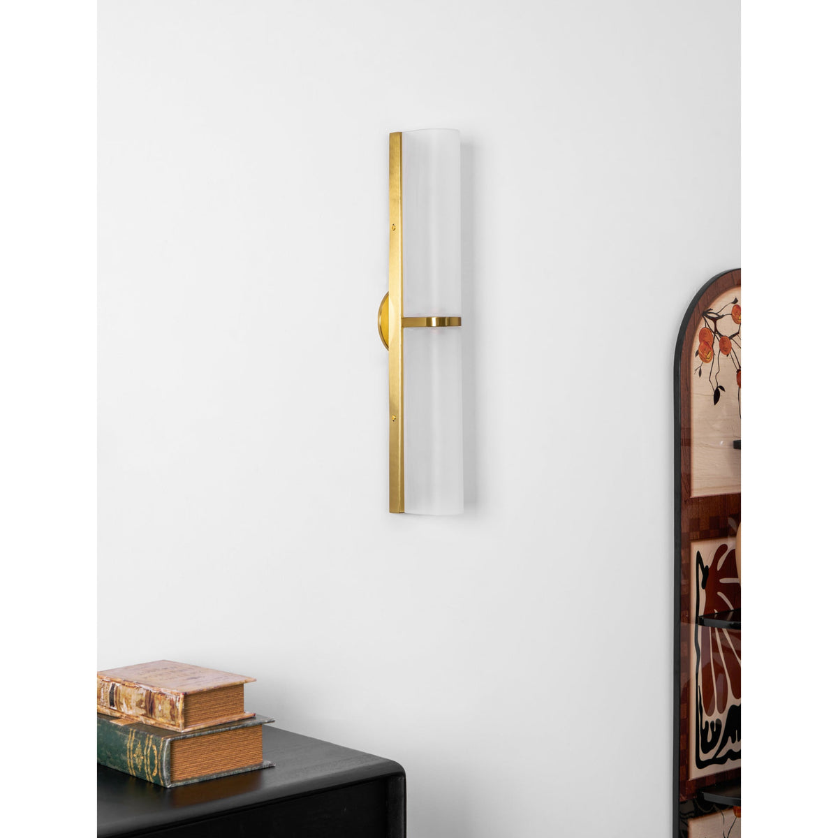 Smalle Buis Wandlamp met Glazen Kap – Moderne Wandverlichting voor Hal en Woonkamer | Sansoti