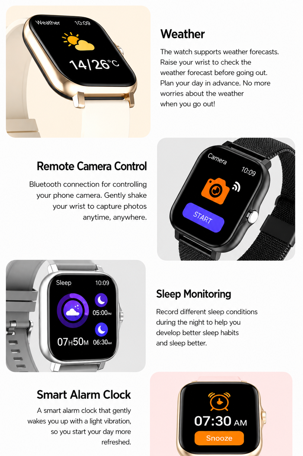 Smartwatch mit Gesundheitsmessung und 10 Tagen Akkulaufzeit | Sansoti