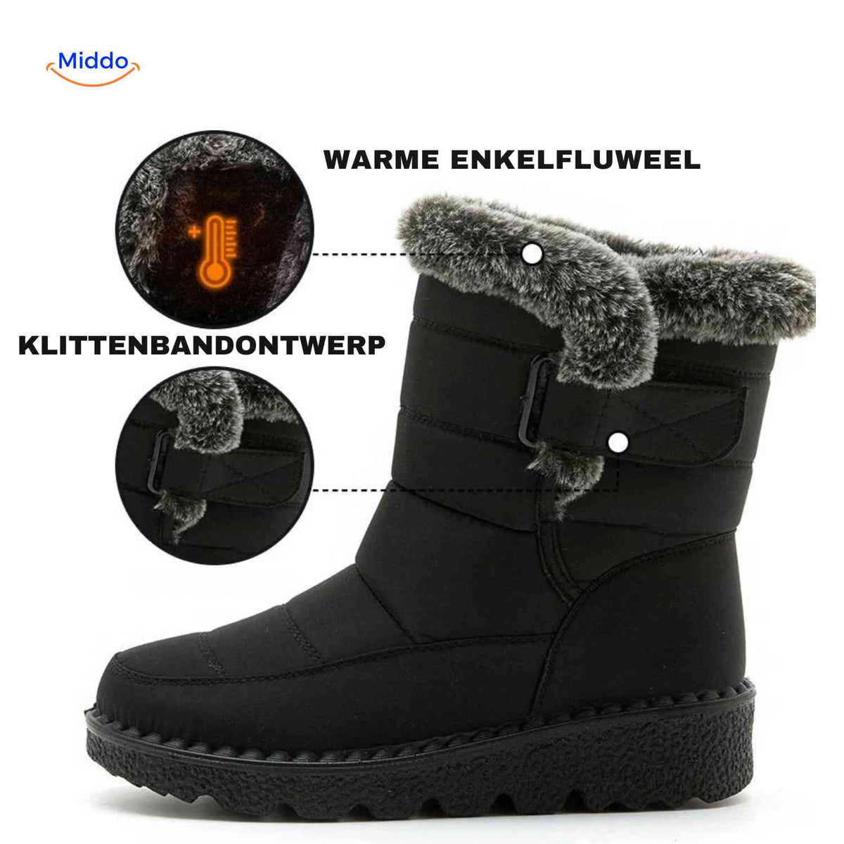 Gevoerde Winterlaarzen Dames Heren Waterafstotend Antislip Warm Fleecevoering Enkelhoog Sneeuwlaarzen Winter | Sansoti