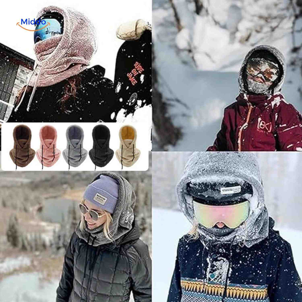 Multifunctionele Thermische Wintercap Fleece Hood Verstelbaar Unisex voor Outdoor Skiën Wandelen Sport | Sansoti