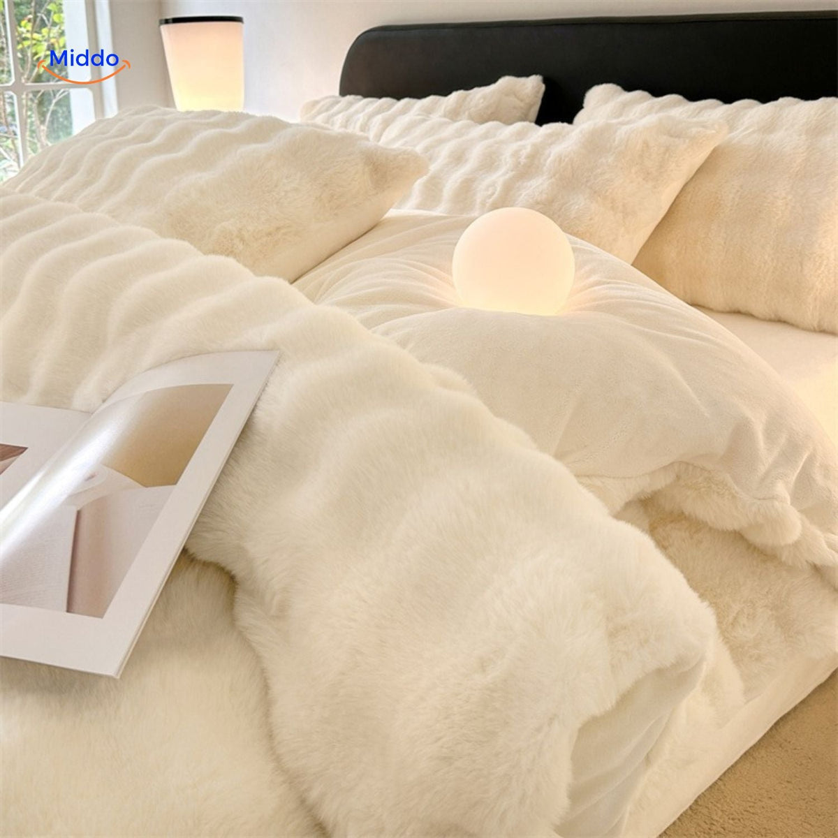 Vierdelige Pluche Dekbedset Imitatiebont Winters Beddengoed Cosy Textiel Zacht Warm Slaapkamer Comfort | Sansoti
