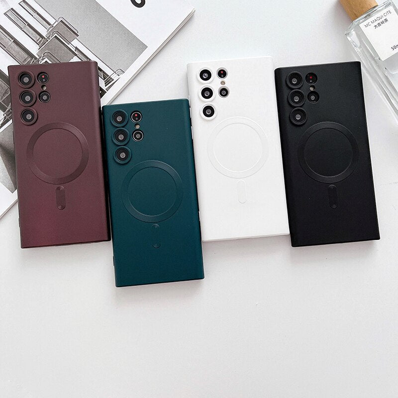 Silicone Phone Case with Magnetic Ring for Samsung Galaxy Wireless Charging Fully Protected | Sansoti