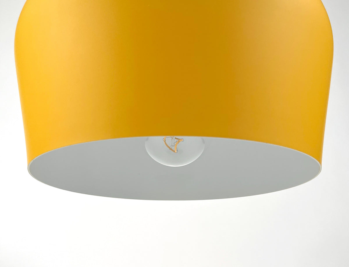 Pastelowa lampa wisząca z aluminium i drewna, retro, kopuła, kula E27, pokój dziecięcy, salon | Sansoti