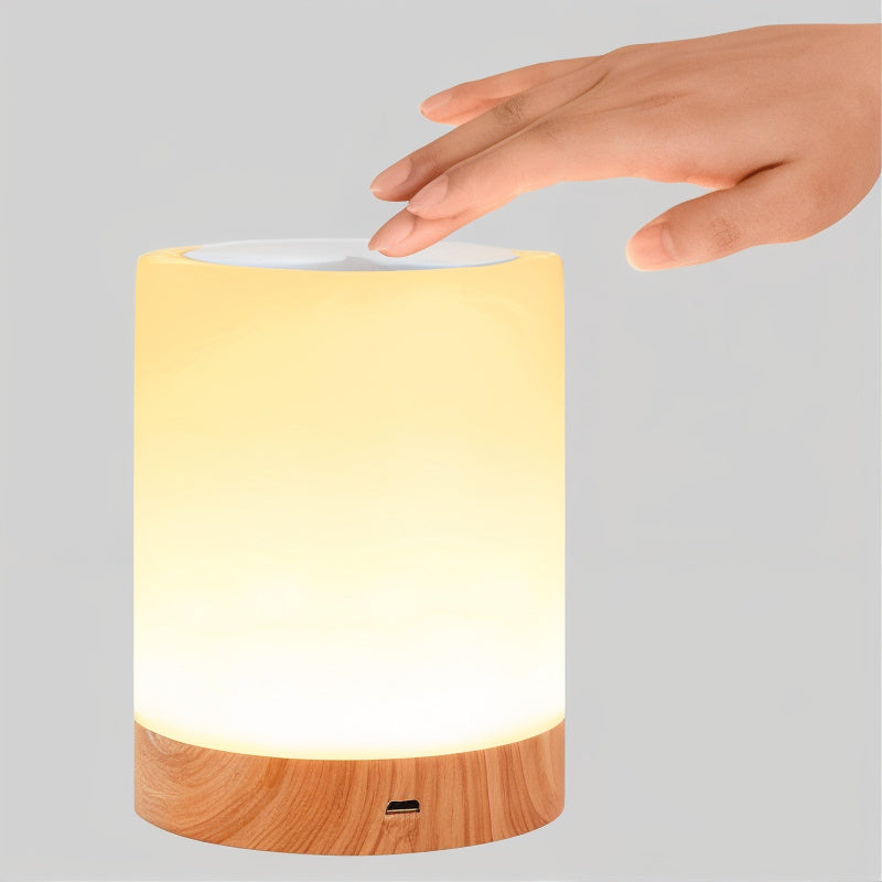 LED-Dimmbares Bettlicht mit Touch-Bedienung – Kabellos Wiederaufladbare Nachtlampe mit RGB-Stimmungslicht | Sansoti