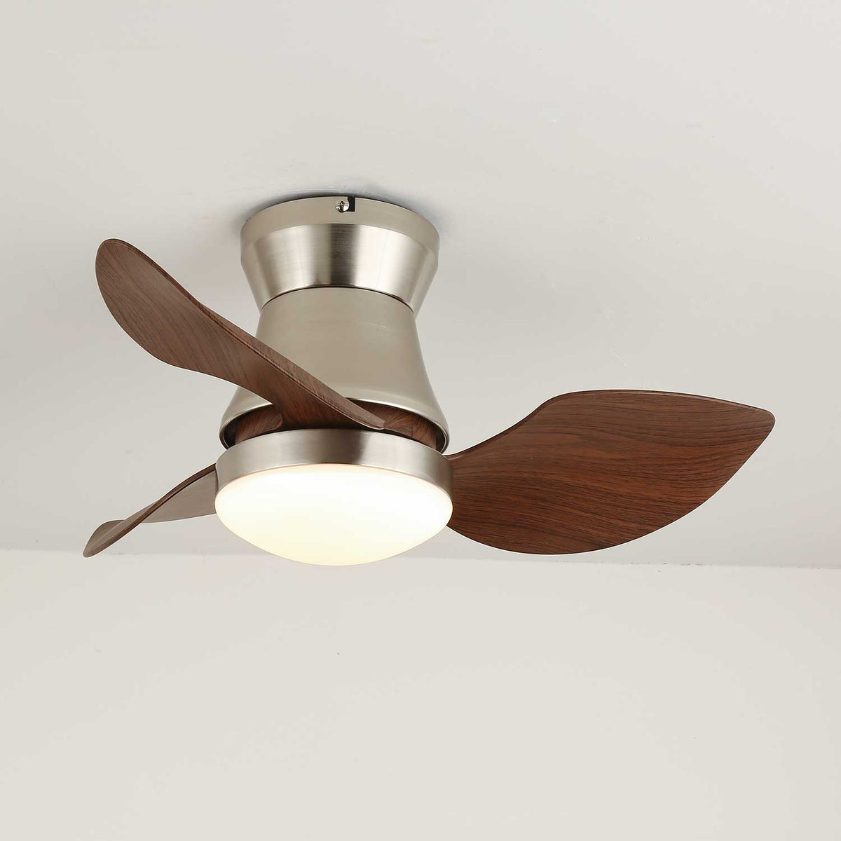 Moderner Deckenventilator mit Beleuchtung – Holz & Metall ø60×30 cm | Sansoti