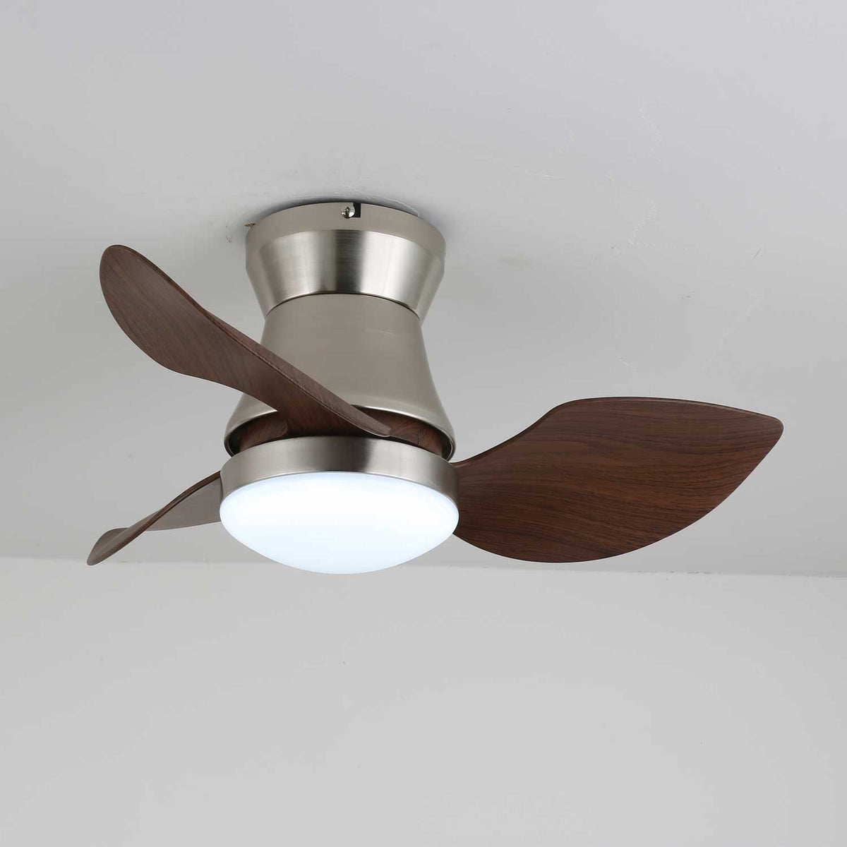 Moderner Deckenventilator mit Beleuchtung – Holz & Metall ø60×30 cm | Sansoti