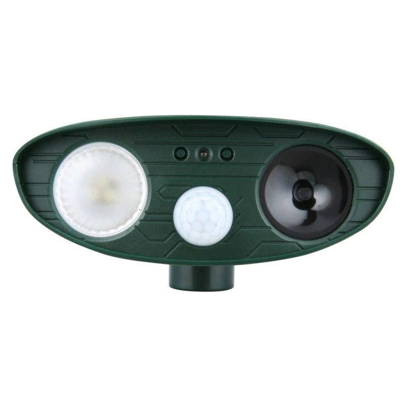Répulsif à ultrasons pour animaux à énergie solaire avec lumière LED clignotante, étanche, pour jardin et pelouse, portée de 225m² | Sansoti