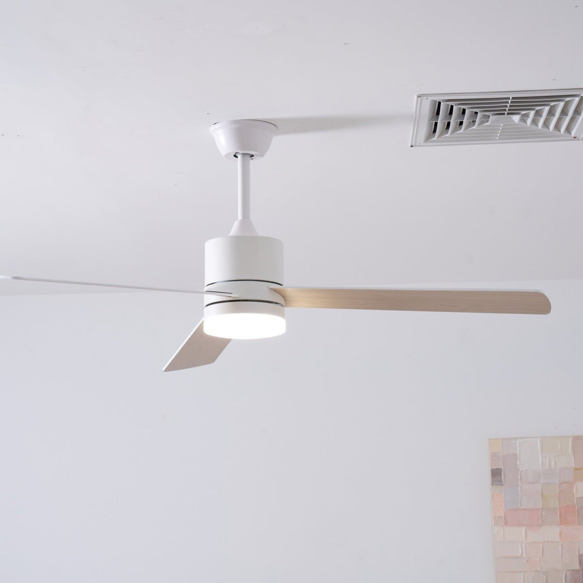 Ceiling Fan with LED Lighting Ø132 cm - 6 Speeds with Remote Control - Energy Efficient Design for Bedroom and Living Room | Sansoti
