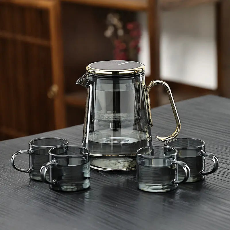 Glasteekanne Magnetischer Filter Borosilikat Edelstahl 700ml Loser Tee Küche | Sansoti