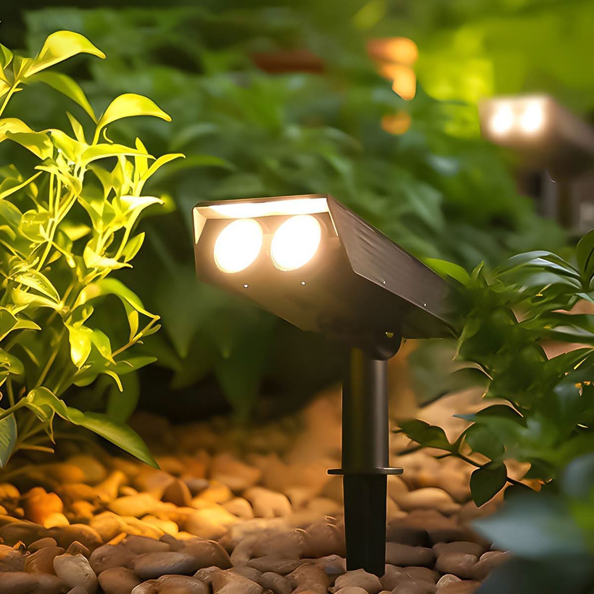 Adjustable Solar-Powered Garden Spotlight with IP65 Waterproof Protection for Atmospheric Outdoor Garden Lighting | Sansoti