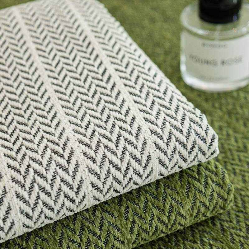 Chenille Sofa Cover Herringbone Pattern Scratch-Resistant Elastic 70-240 cm 1-Seater to King-Size Sofa Protector | Sansoti