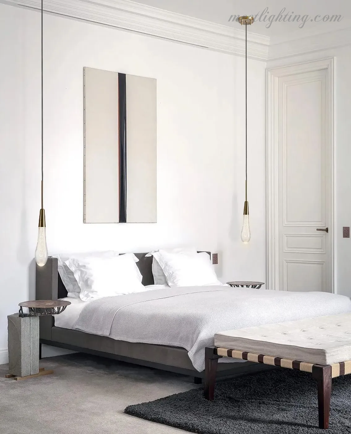 LED Hanglamp Gezaaid Glas Druppelvorm Dimbaar Verstelbaar Messing Brons Nikkel Eetkamer Woonkamer Modern | Sansoti