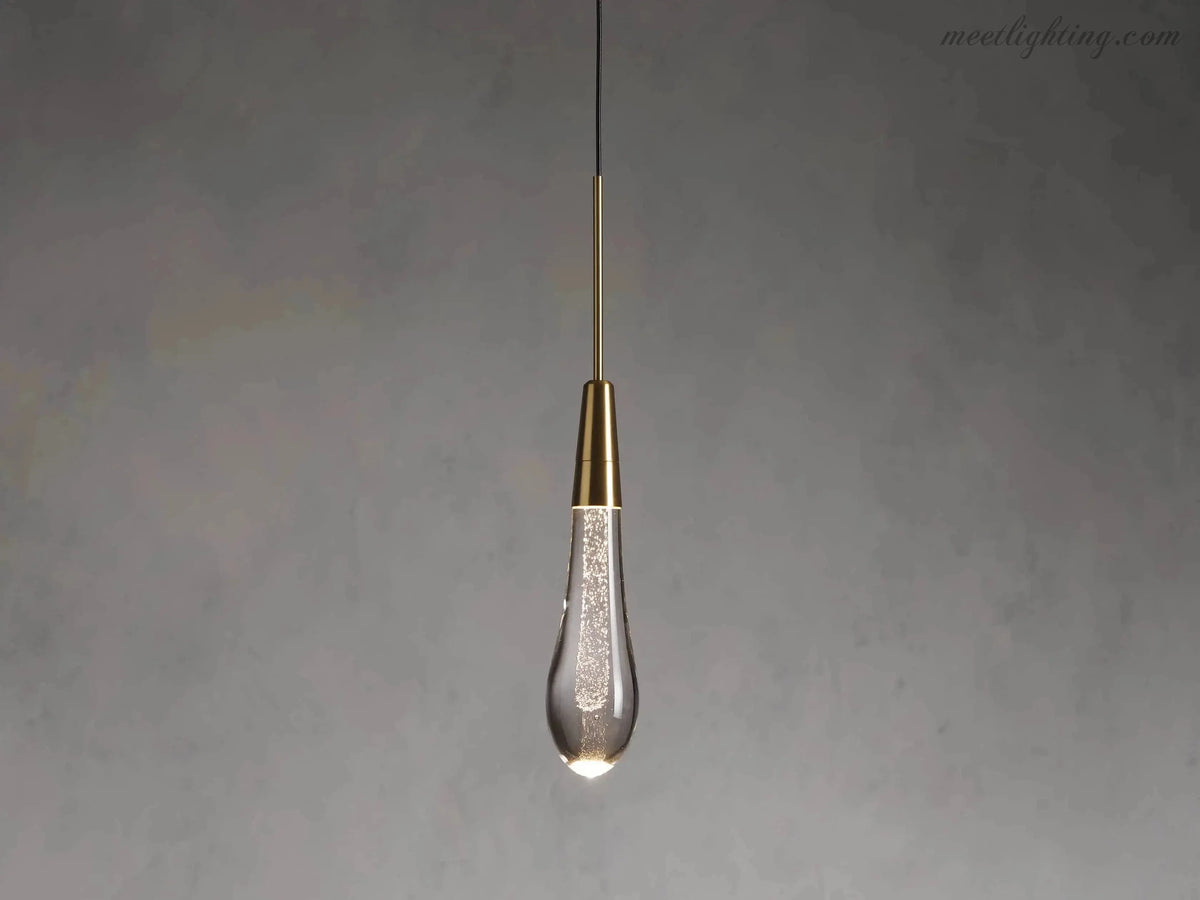 LED Hanglamp Gezaaid Glas Druppelvorm Dimbaar Verstelbaar Messing Brons Nikkel Eetkamer Woonkamer Modern | Sansoti